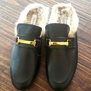 Steve Madden leather loafers, black, size 9